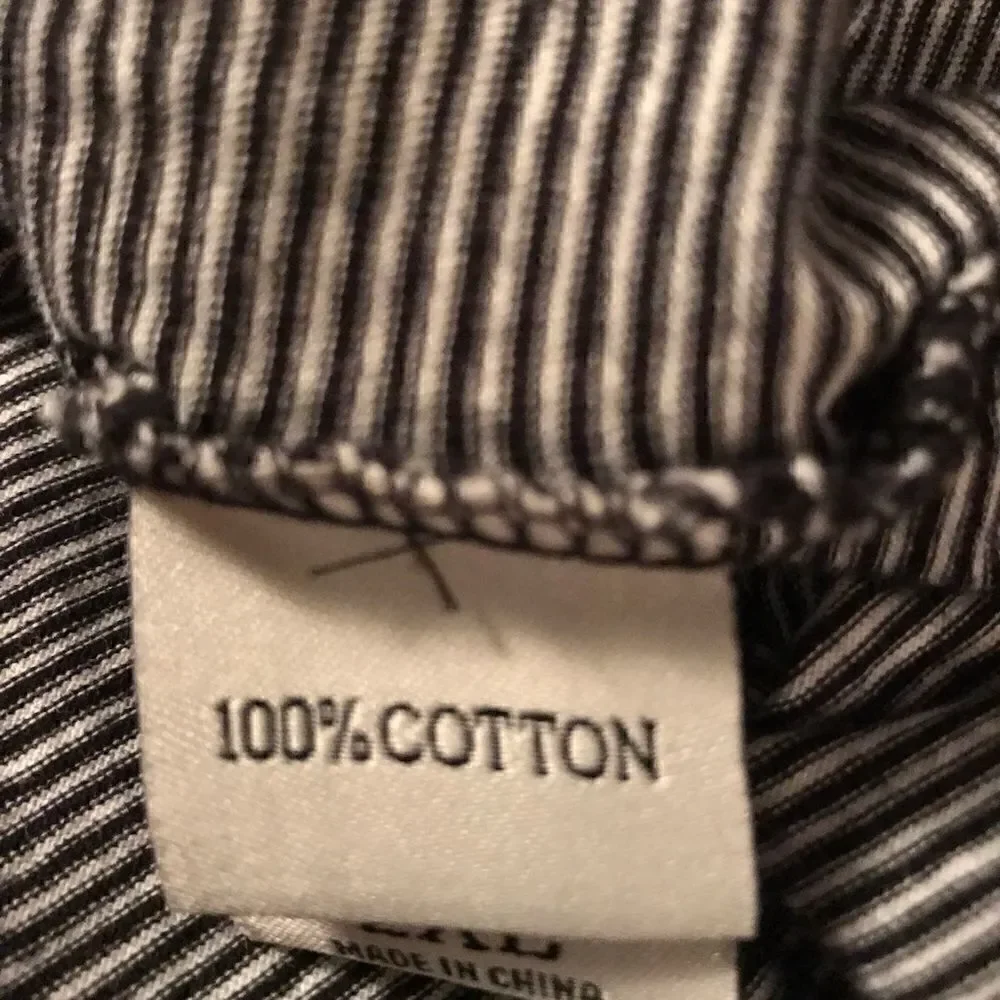 D-Lux Denim Brand Black and White Striped T-Shirt